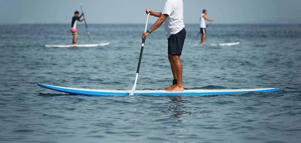 Group of paddlers on SUPs