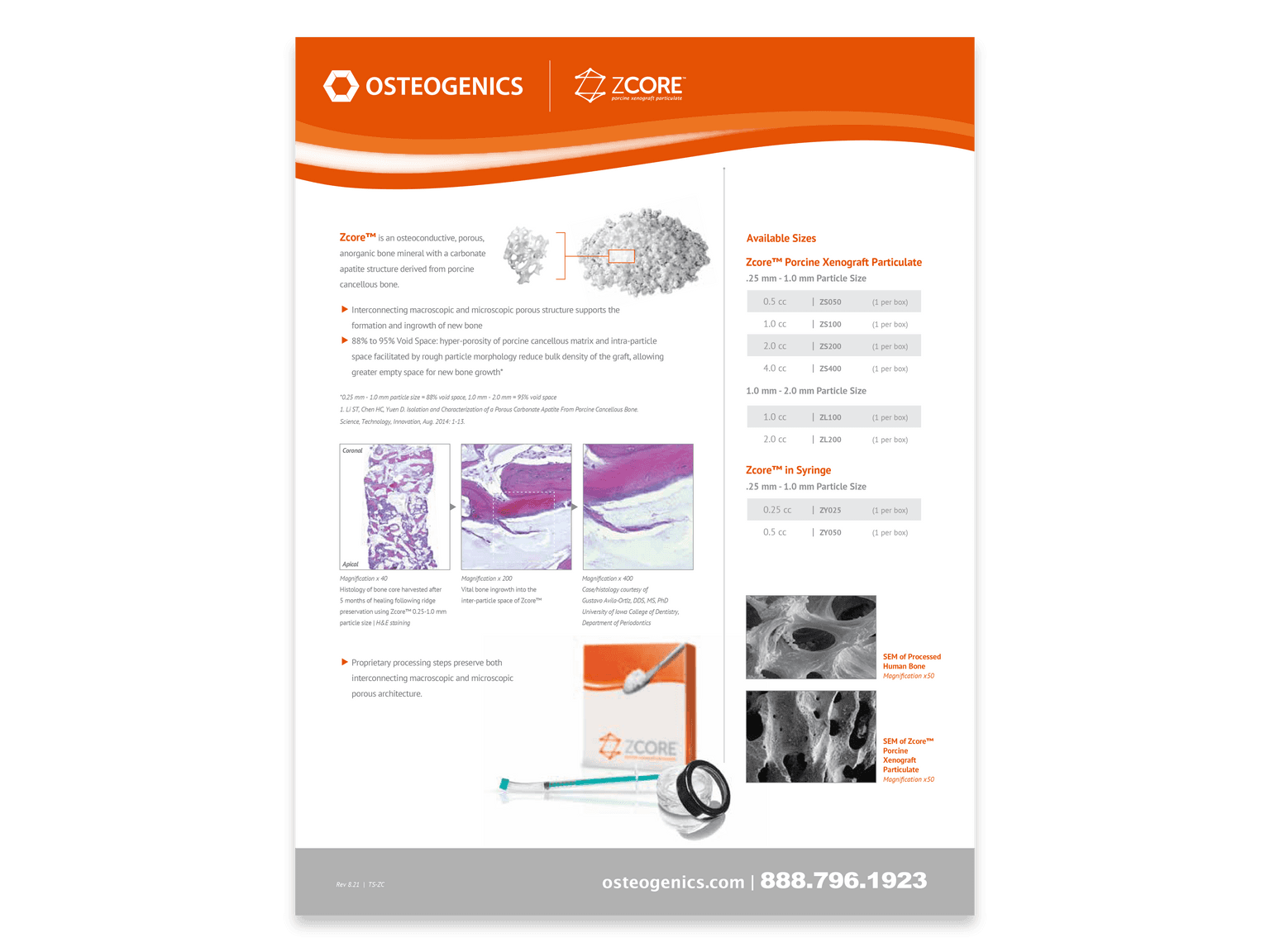 Dental Product Literature Catalogs & Brochures Osteogenics
