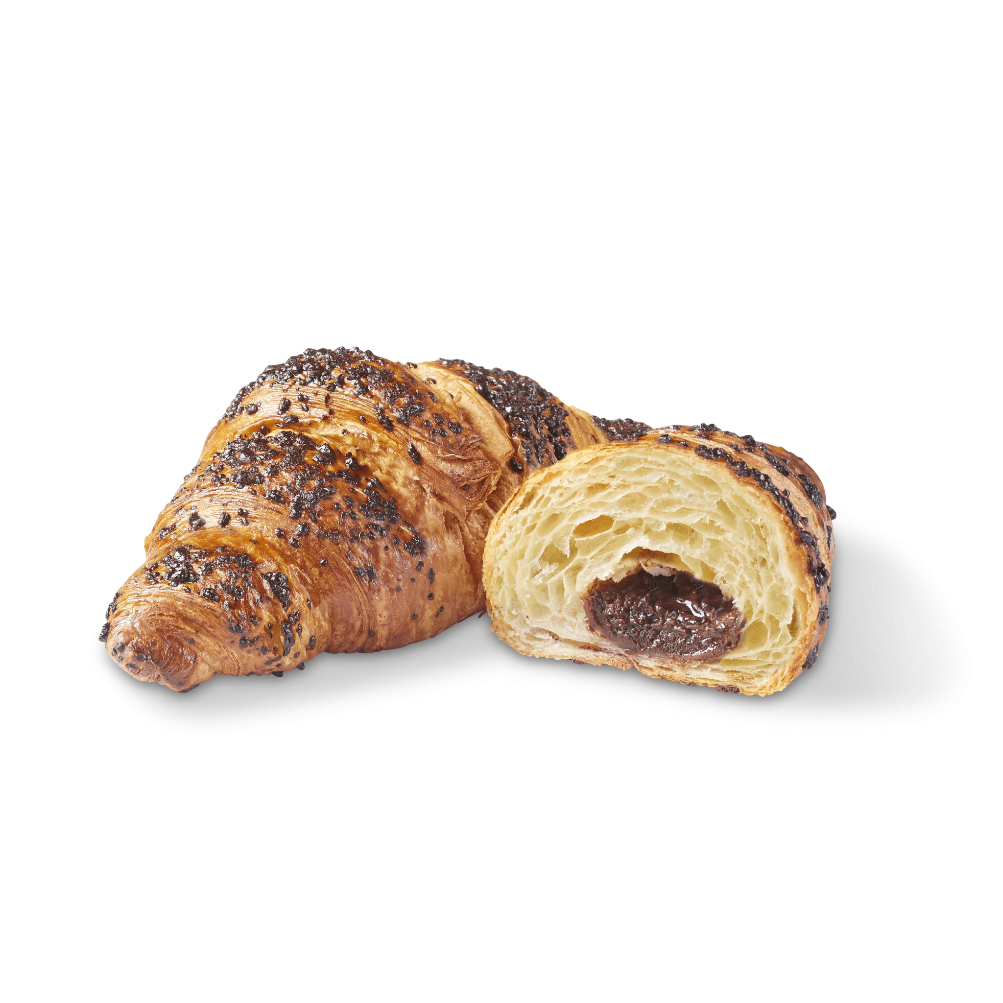 cocoa hazelnut croissant sliced