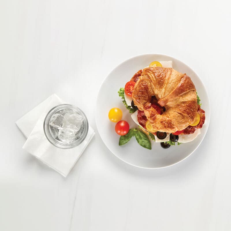 baked sliced curved croissant lifestyle