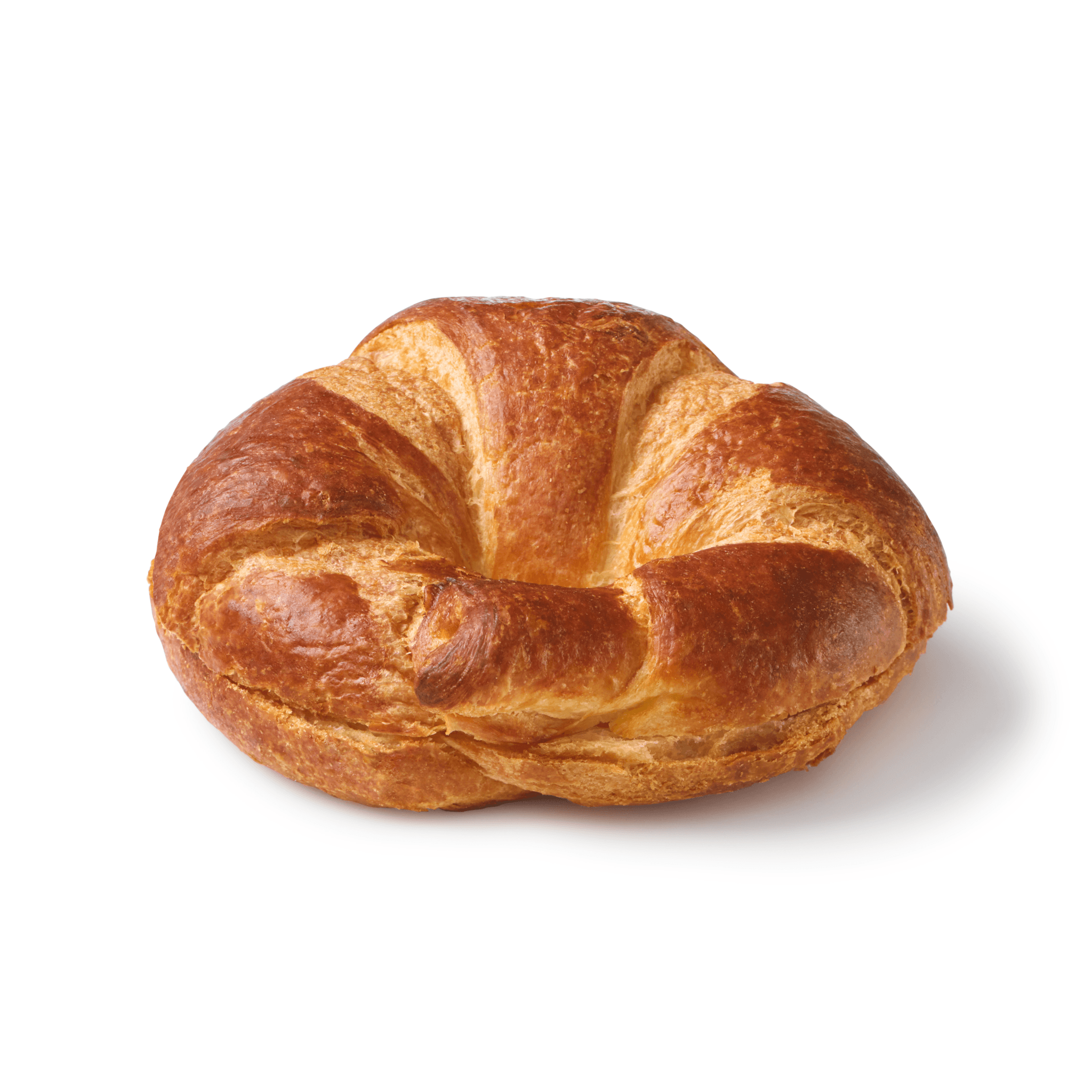 baked sliced curved margarine croissant side