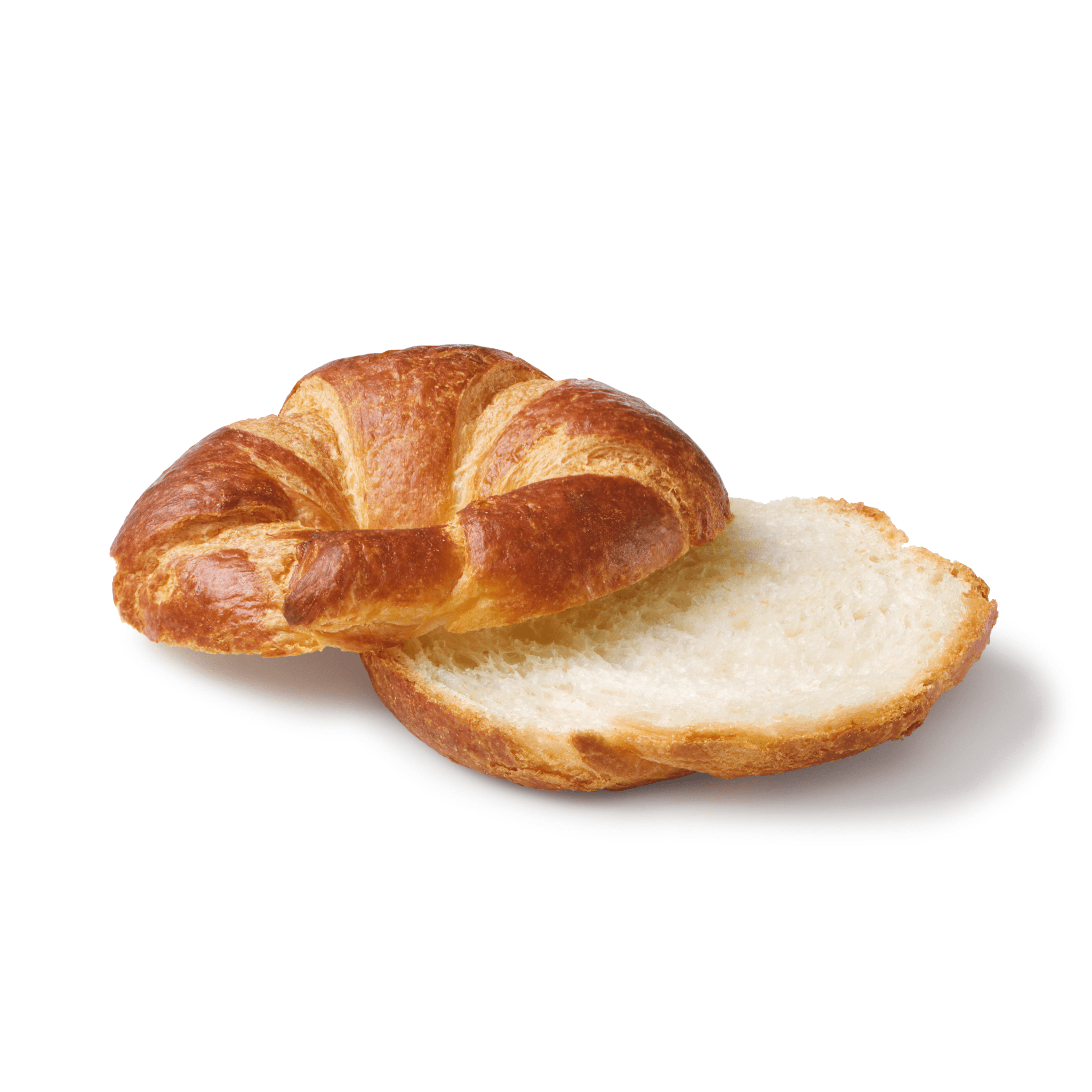 baked sliced curved margarine croissant sliced