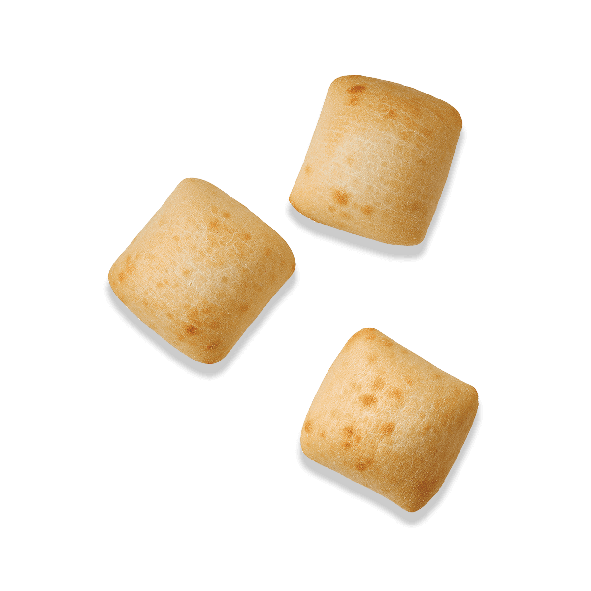 trois petits pains ciabatta vue de haut