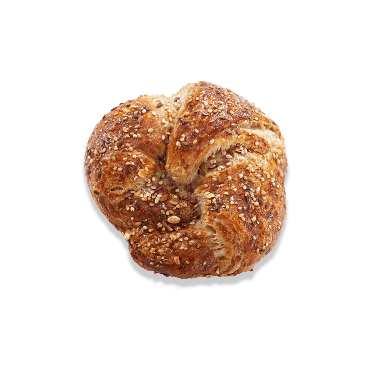 multigrain curved butter croissant on the side