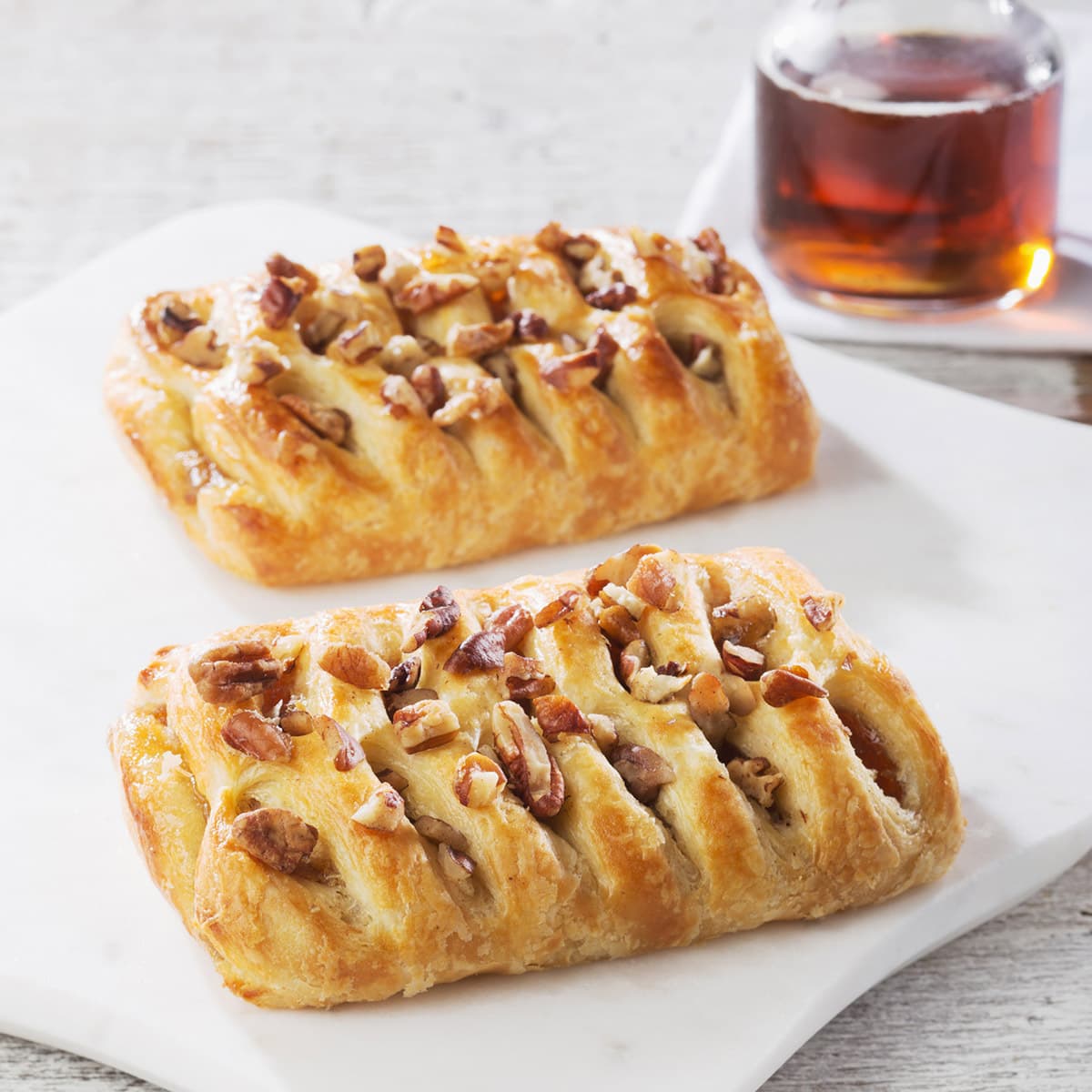 two maple pecan butter danishes