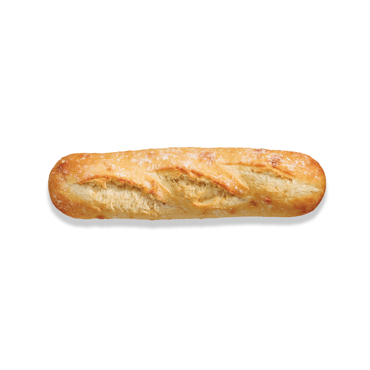 top view of demi-baguette bread