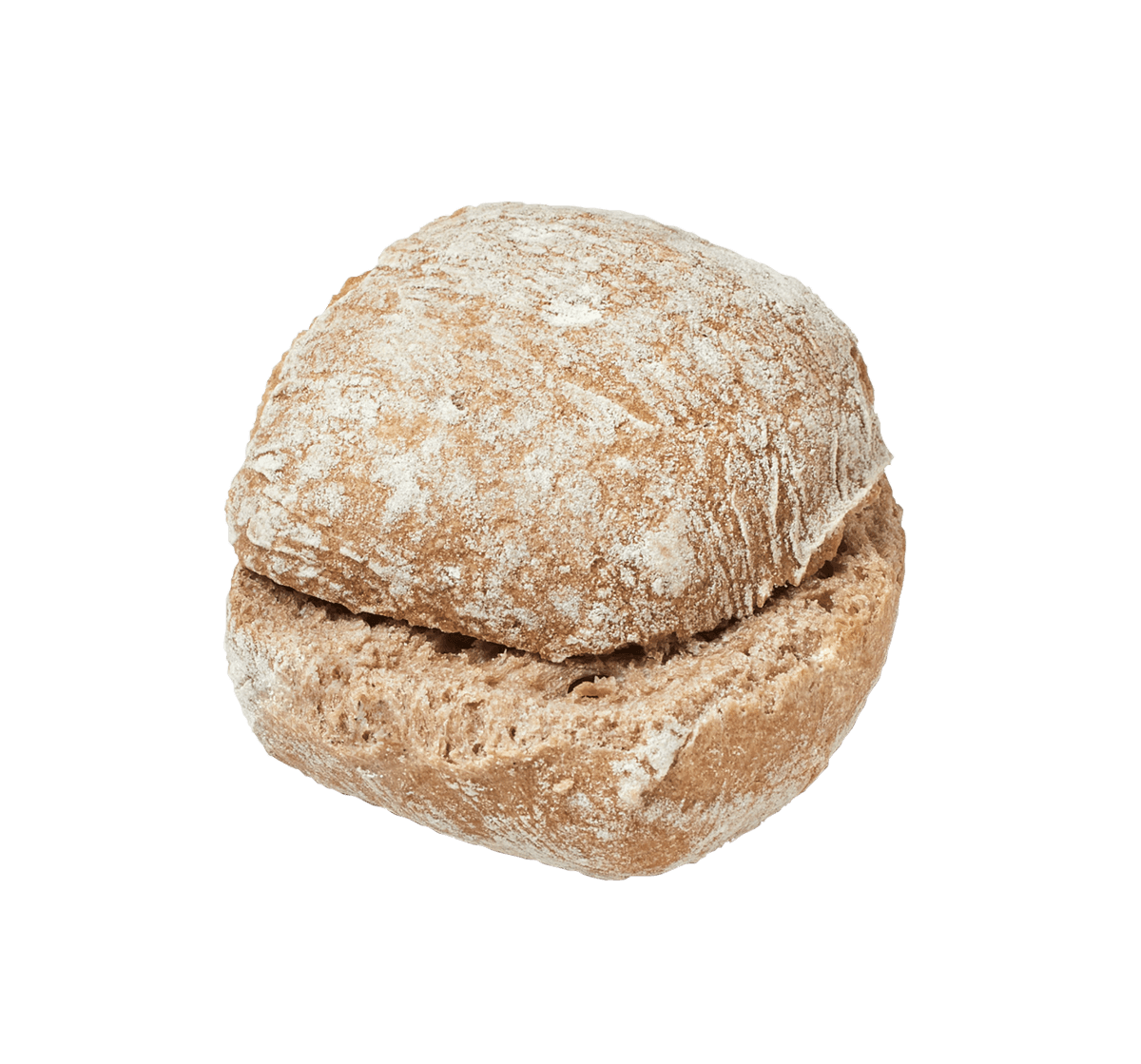 Mini Dark Bread Roll Angle Sliced