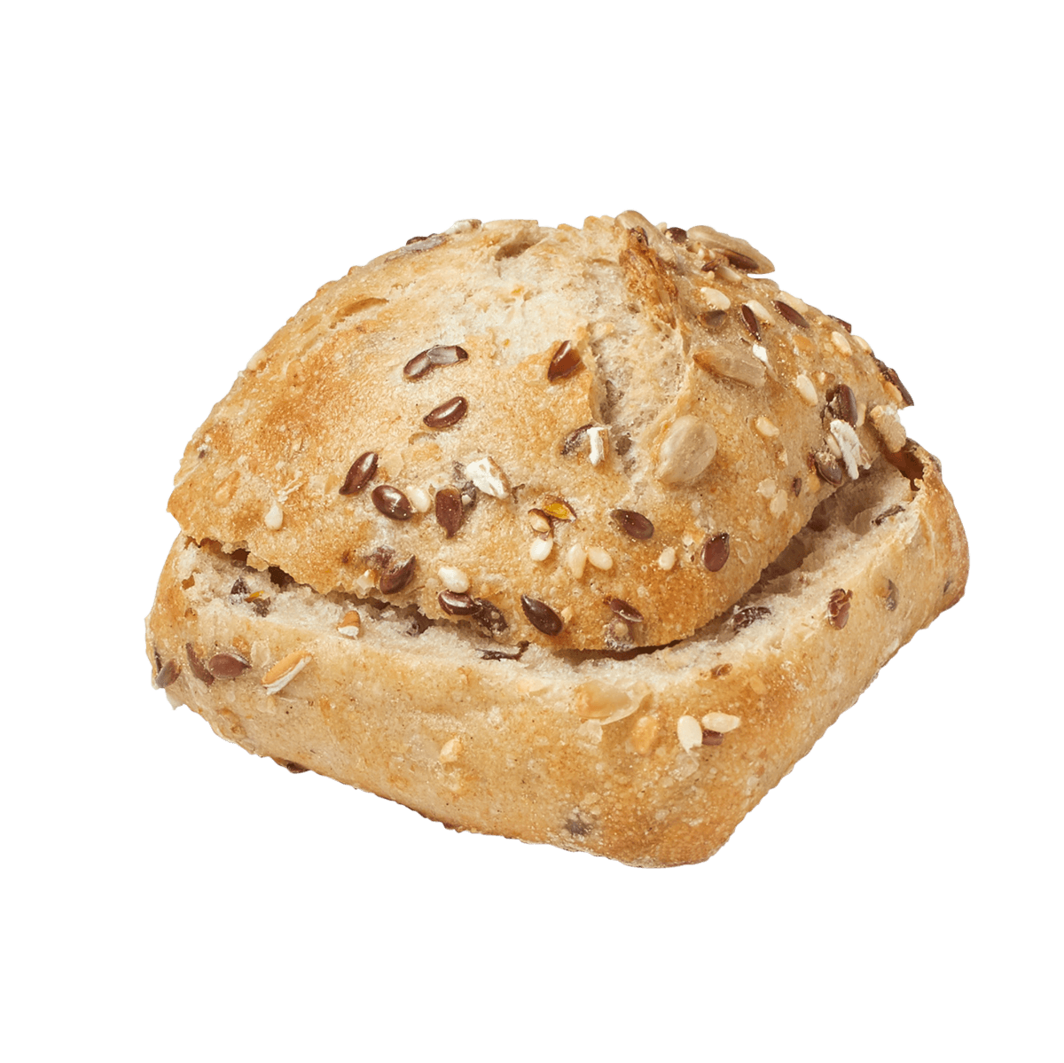 Mini Cereals and Seeds Bread Roll Angle sliced