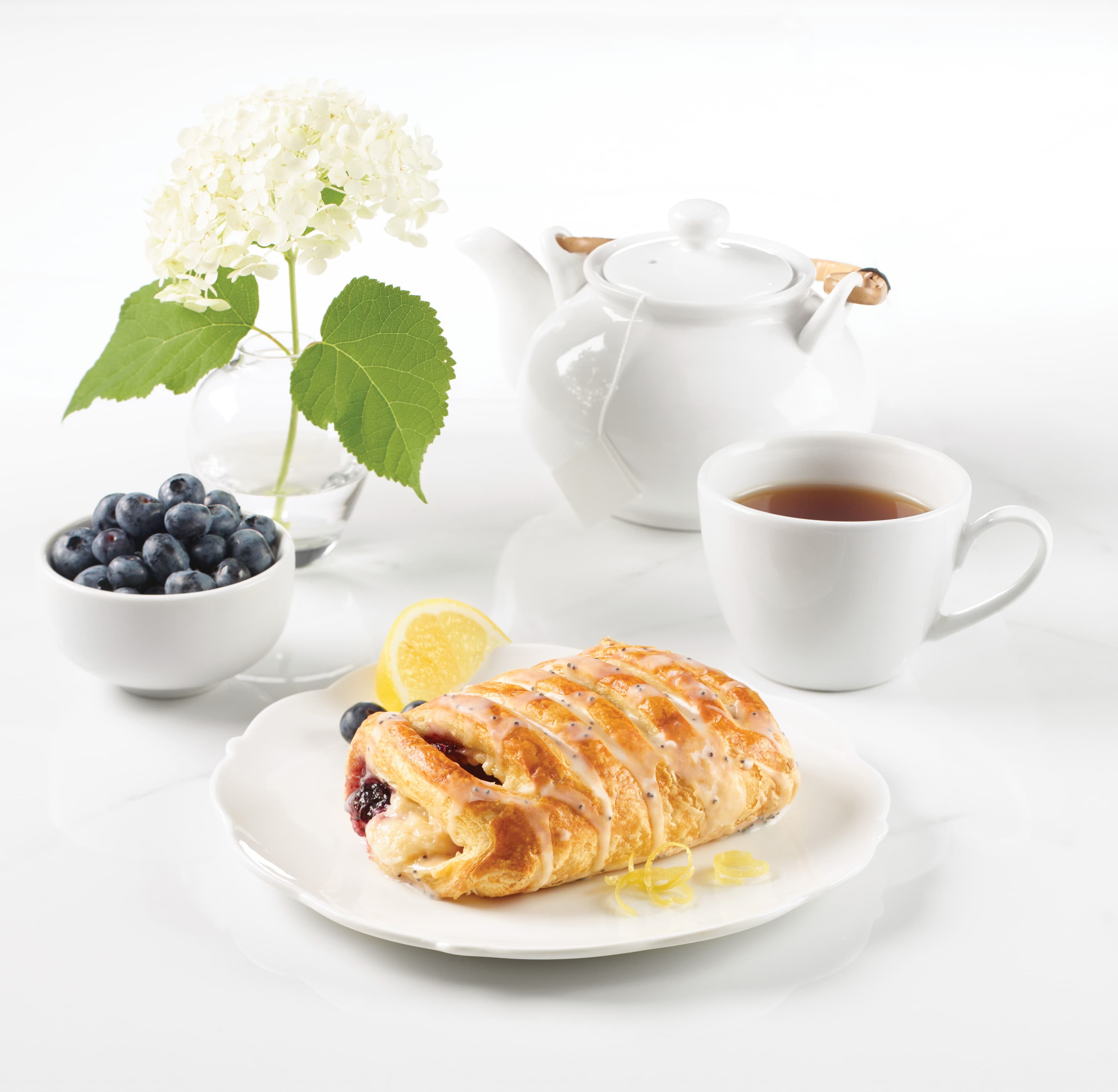 Blueberry & sweet cheese danish with lemon poppy seed glaze recipe