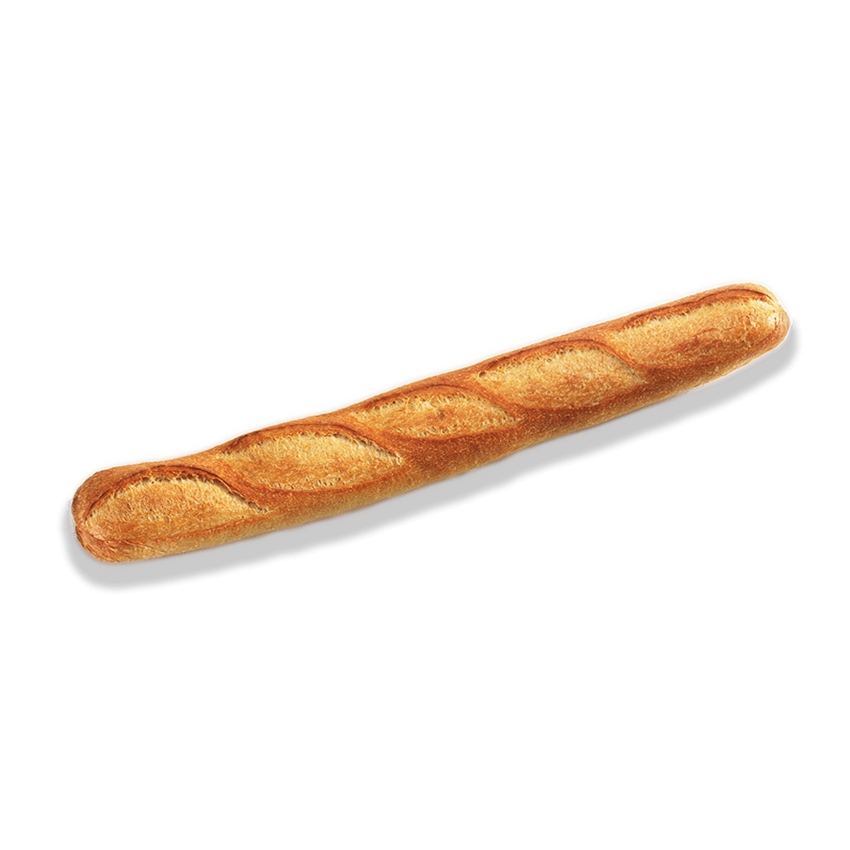 golden baguette bread on the side