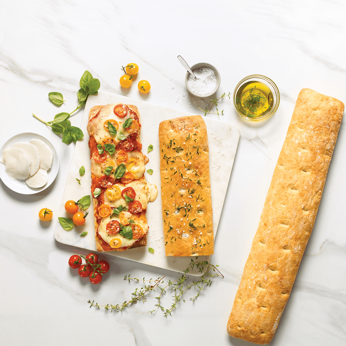 Ciabatta big foot Baguette bread - pizza recipe