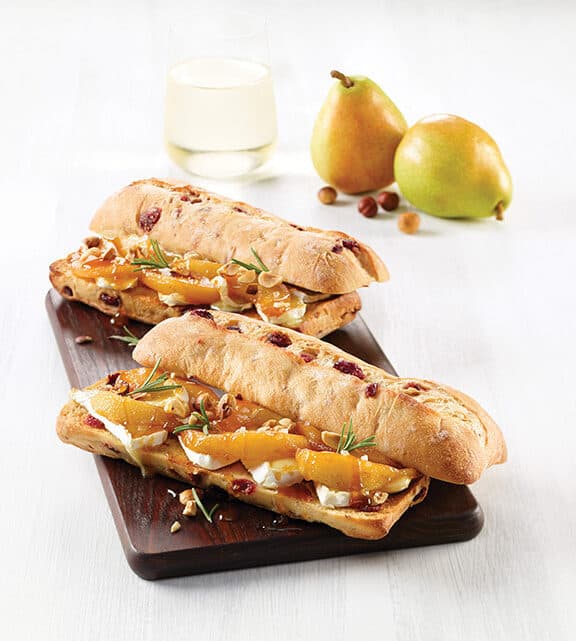 Caramelized Pear & Brie on Cranberry Crostini Recipe