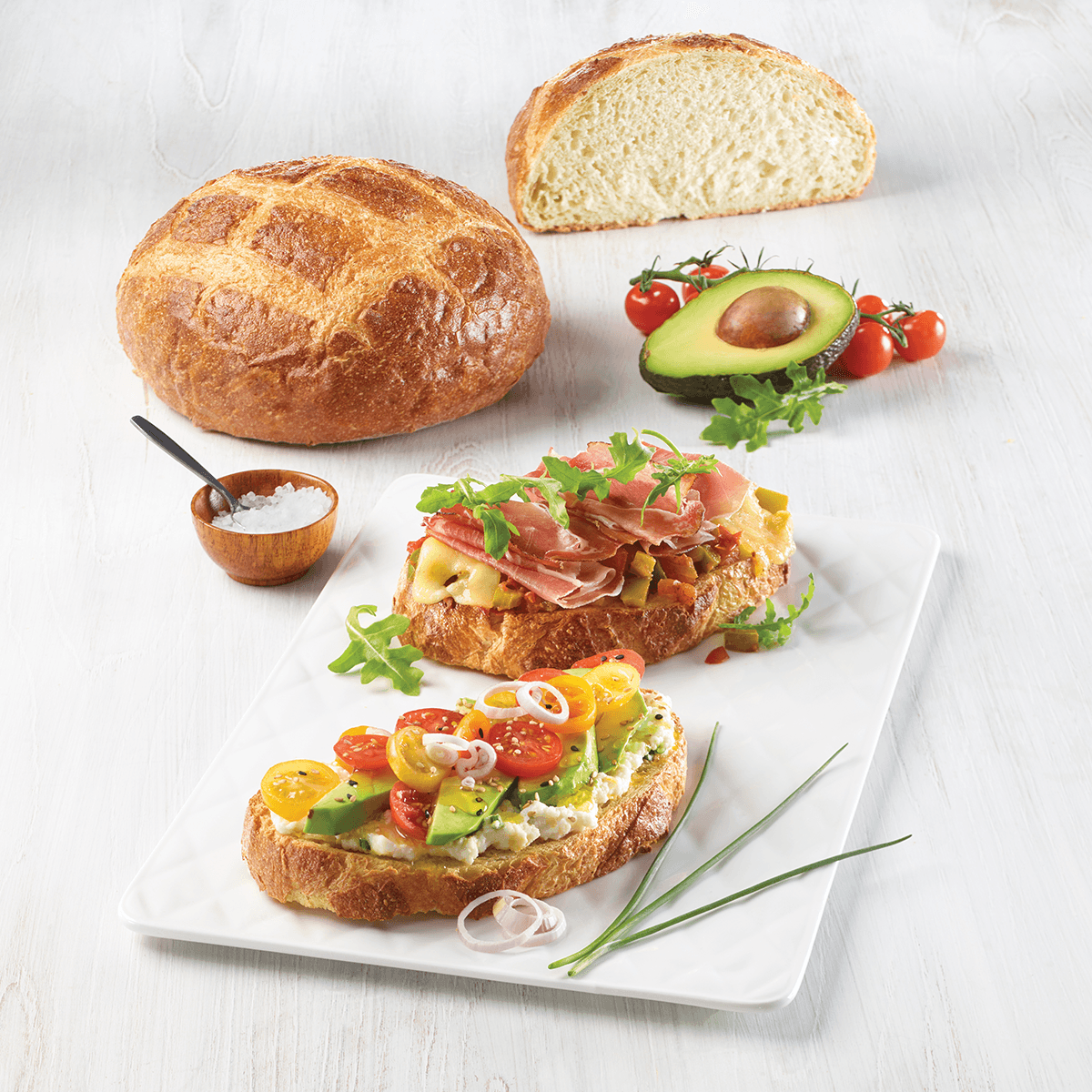 Miche française 3 tartines - recette Basque, Vege et Ricotta