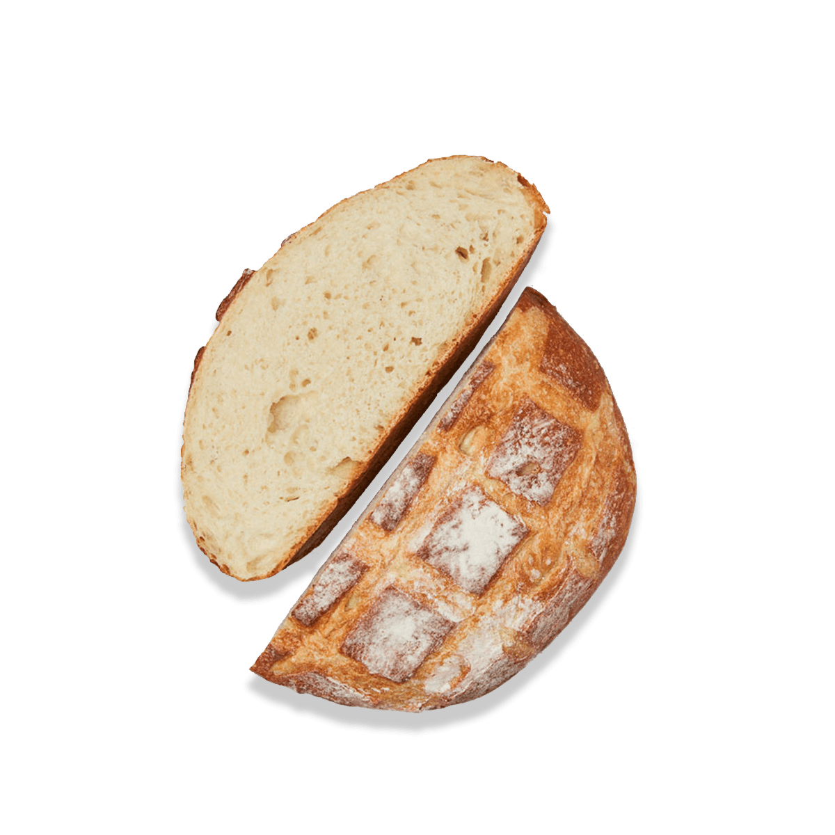 top view of sliced french loaf