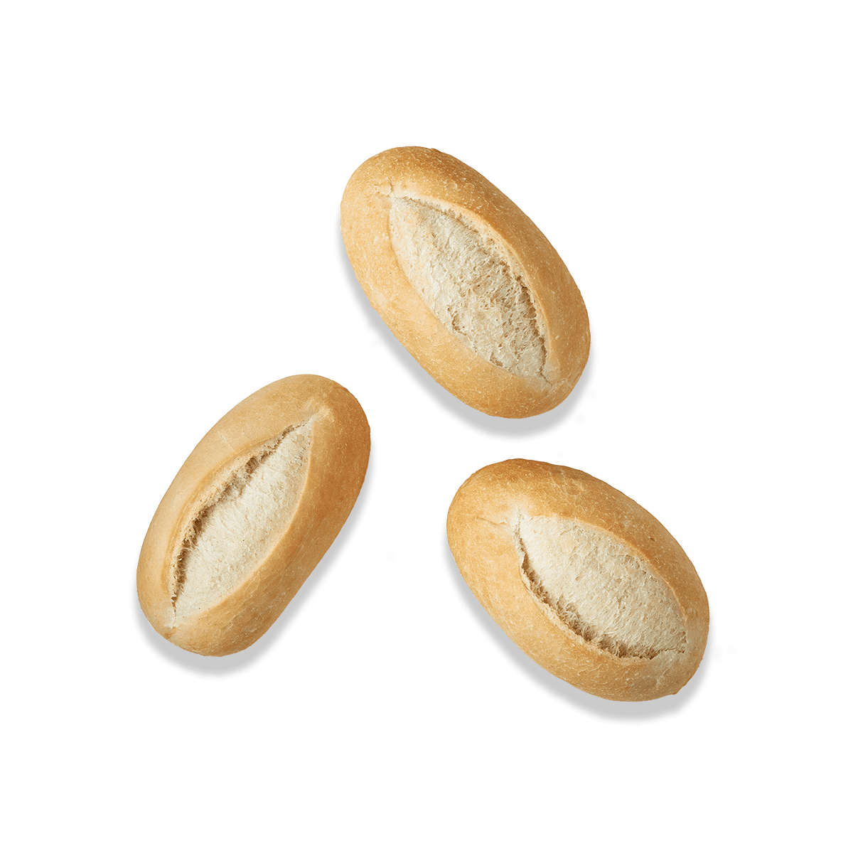 trois petits pains français vue de haut