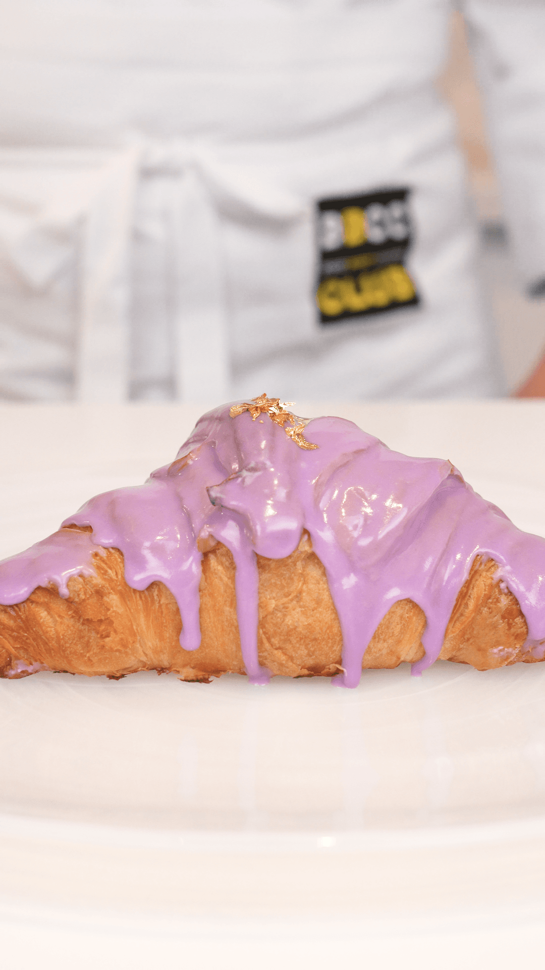 Ube cream filled croissant