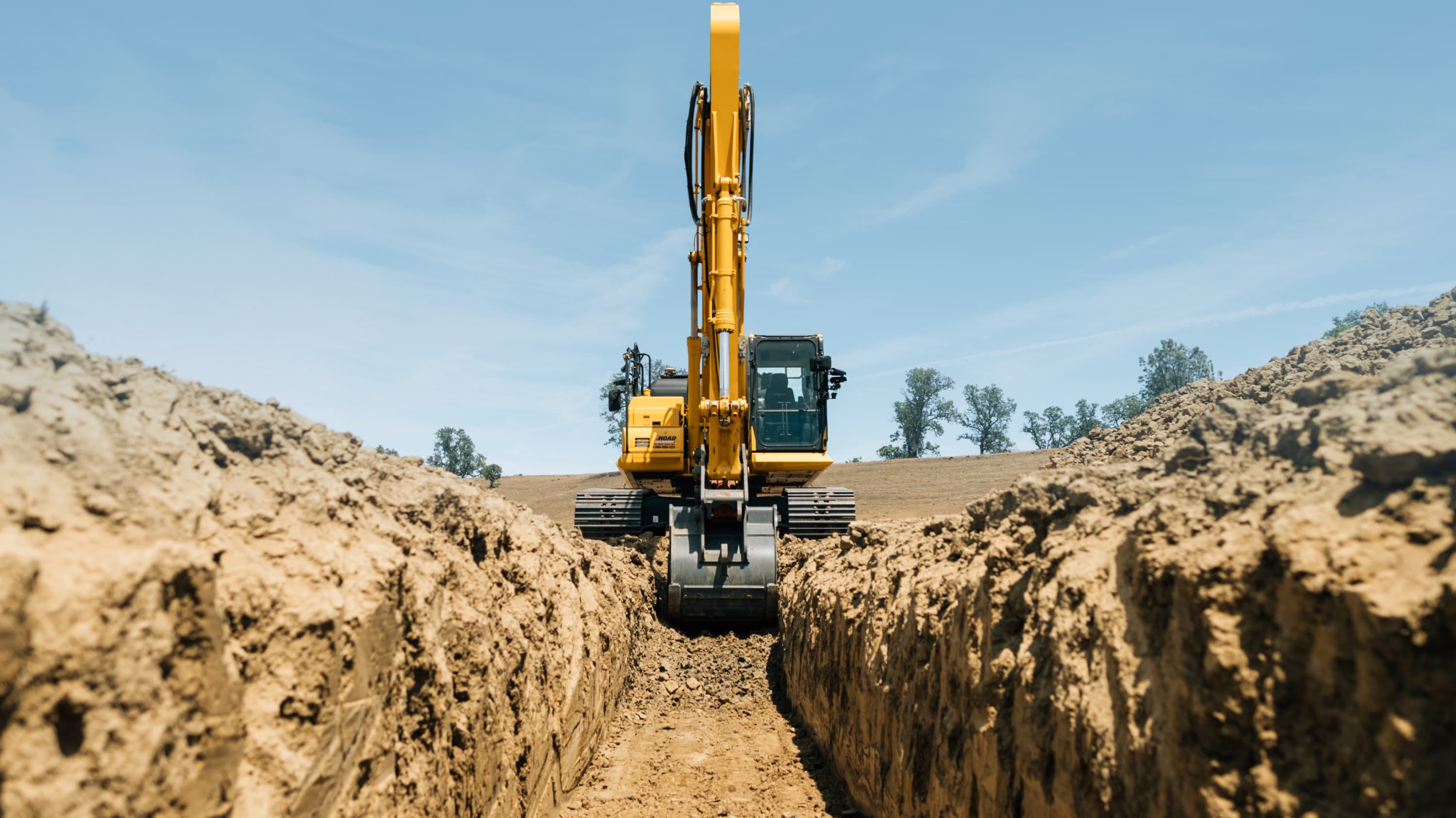 A Trench Dug Autonomously by an Excavator Outfitted with a Built Robotics Exosystem