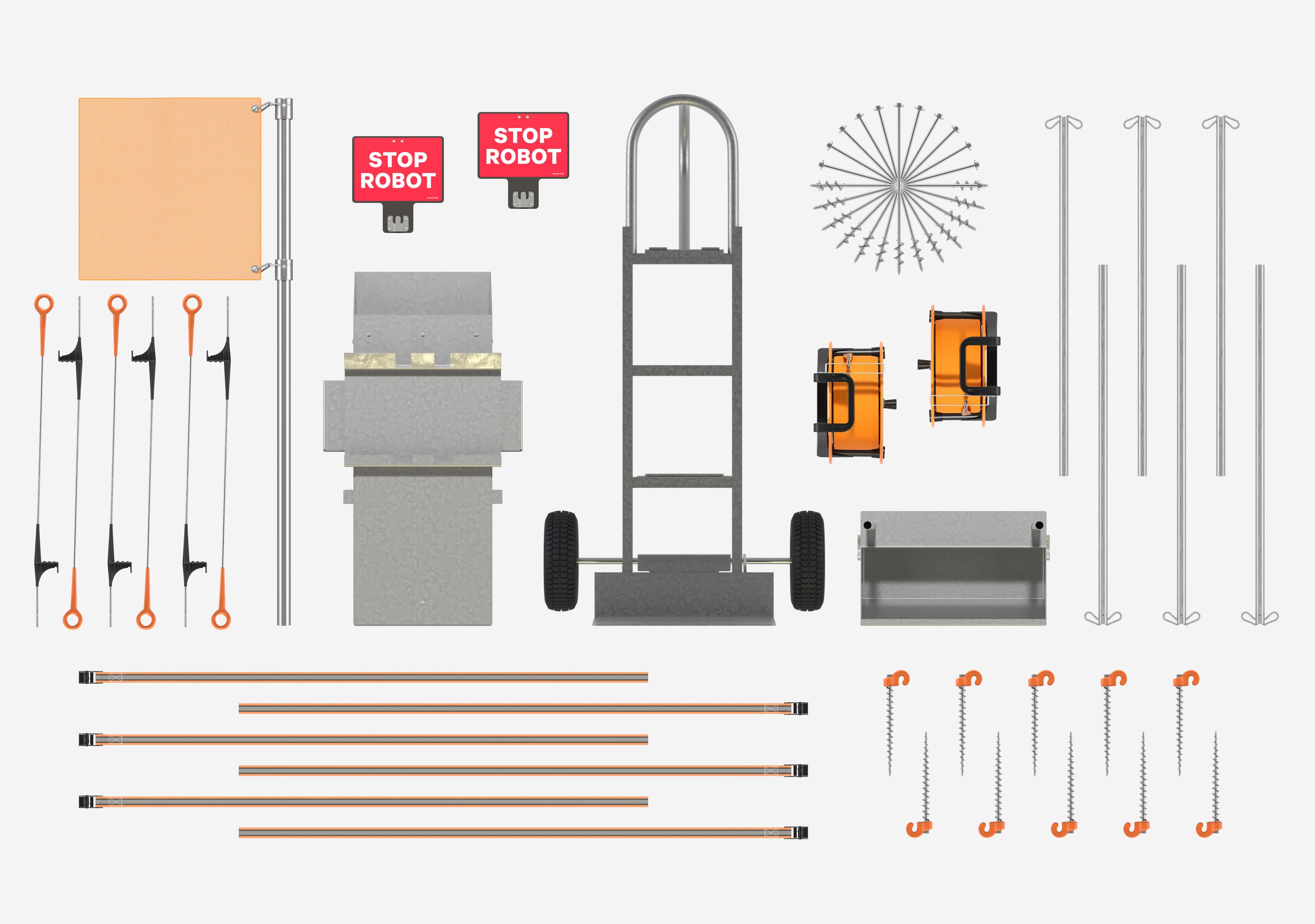 Safety cart field kit built robotics flatlay