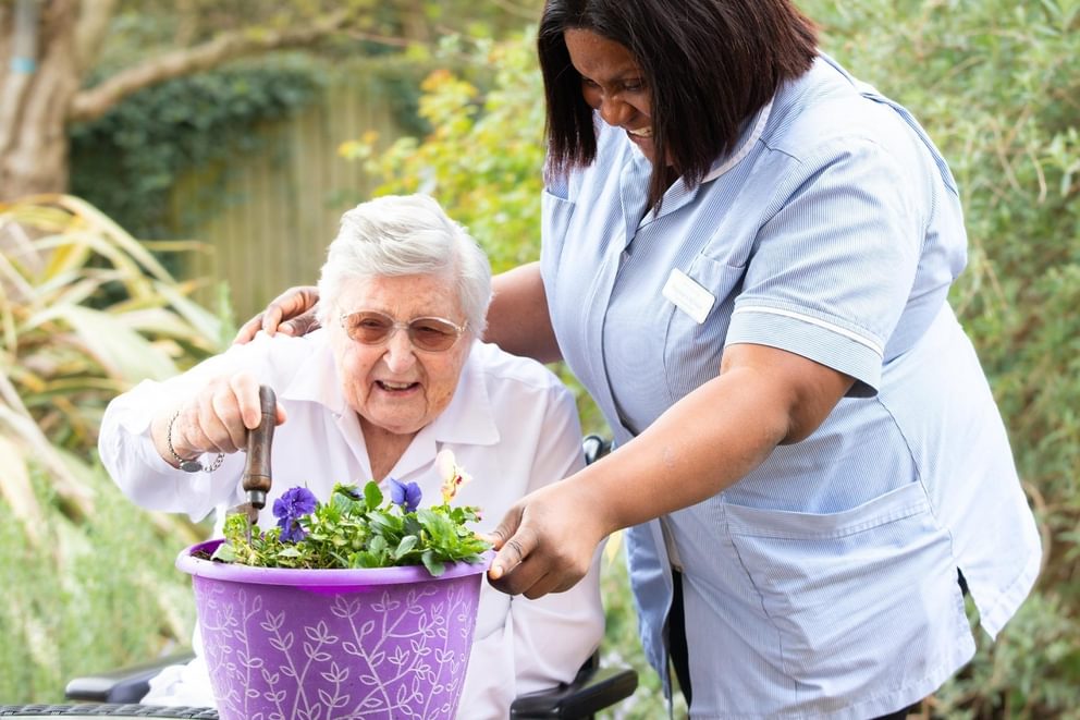 Caring Homes resident and team member