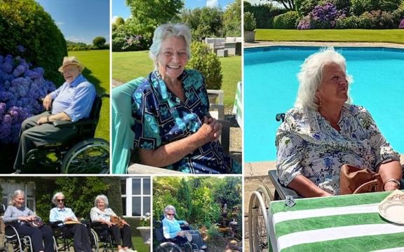 Caring residents from Broadbridge Park in Horsham visiting a local secret garden