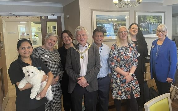 Team members of The Orchard Nursing Home in St Albans with local mayor
