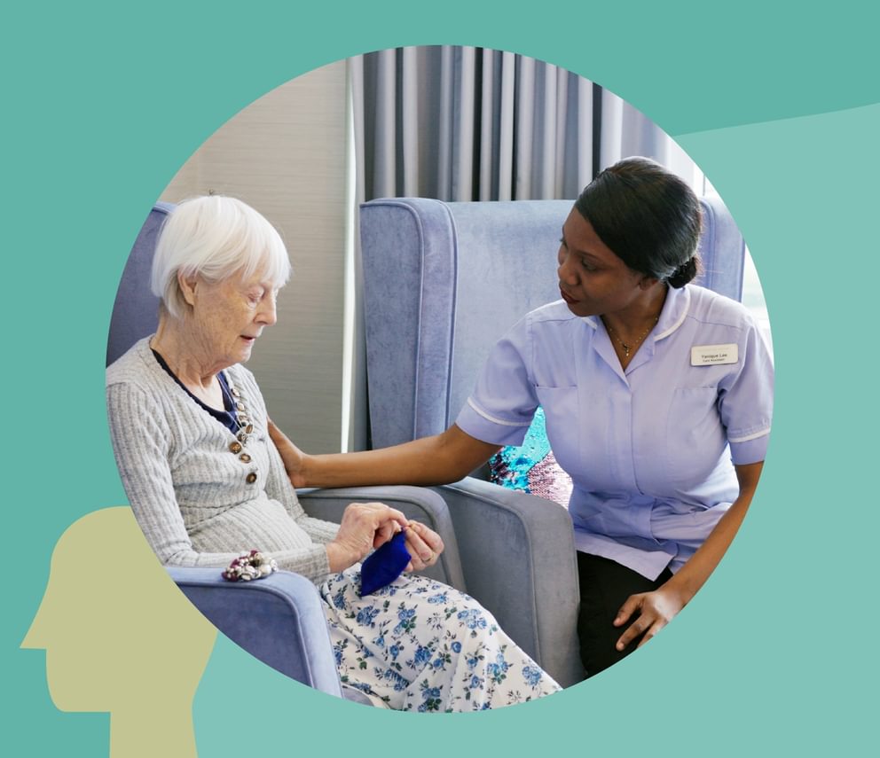 Registered nurse providing person-centred dementia care at Caring Homes