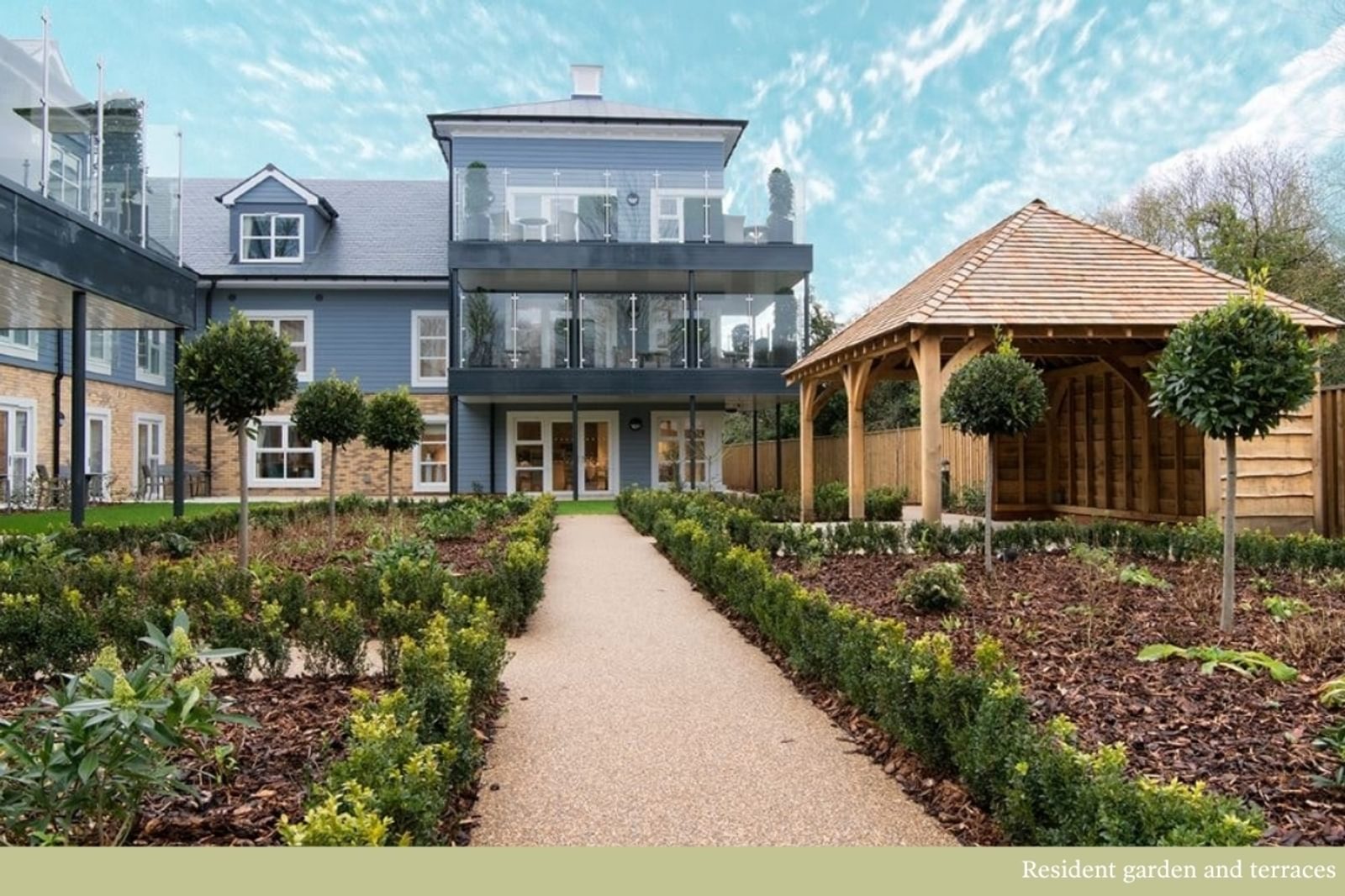 Garden view at Benson House Care Home in Wallingford Oxfordshire