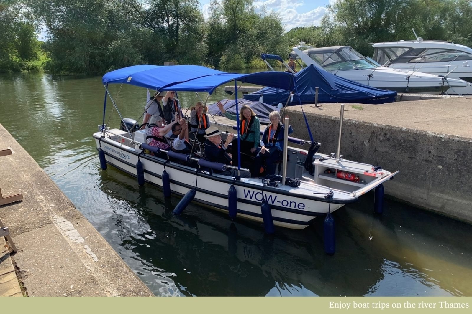 Resident boat trips on the Thames at Benson House Care Home in Wallingford Oxfordshire
