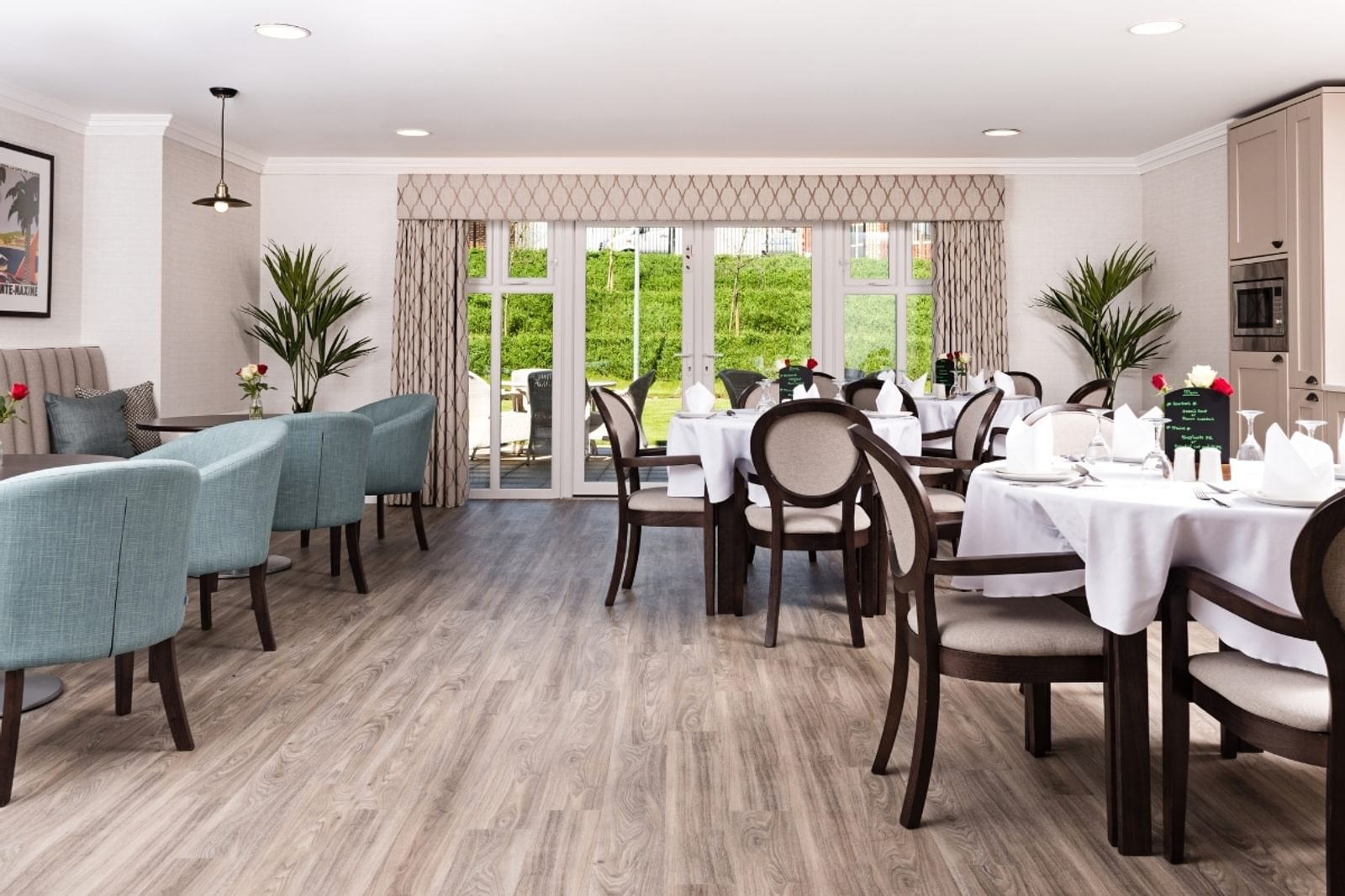 Blenheim Court Care Home resident dining area