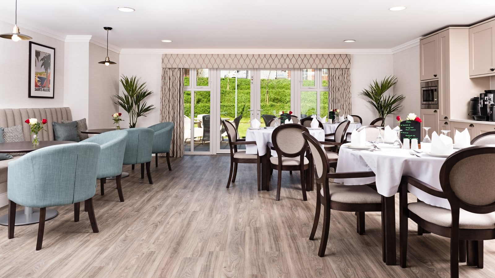 Blenheim Court Care Home resident dining room