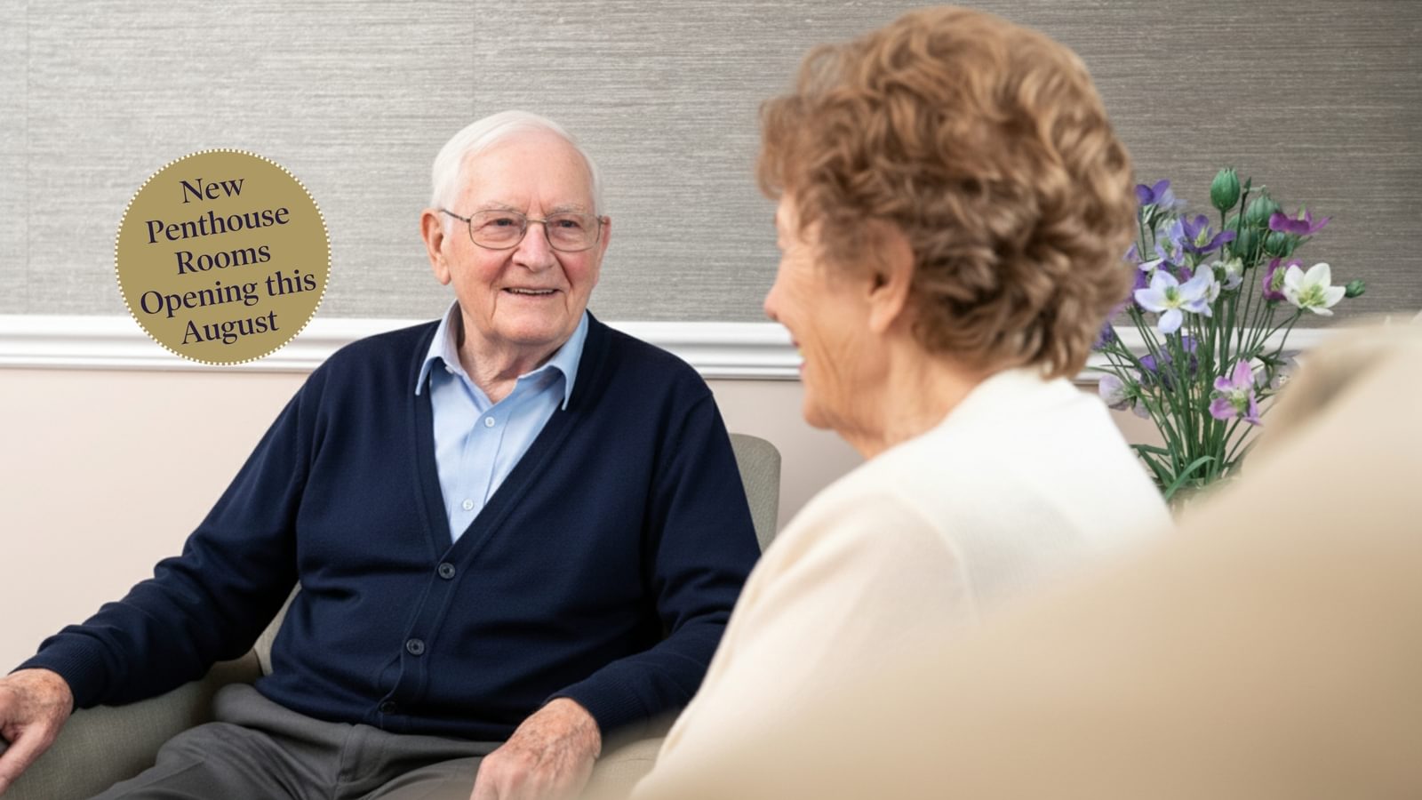 Broadbridge Hero image two residents chatting to each other
