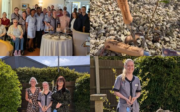 Images of care home celebrating the planting of a tree