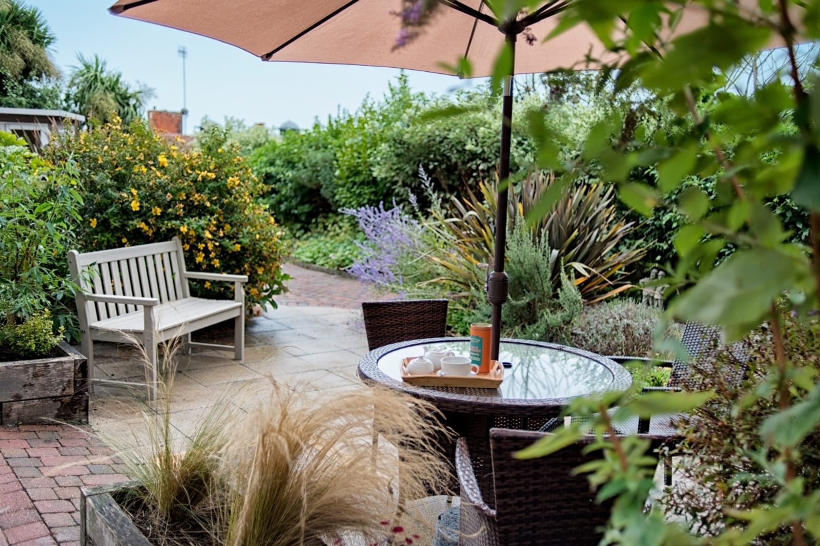 Cotman House Care Home resident patio area