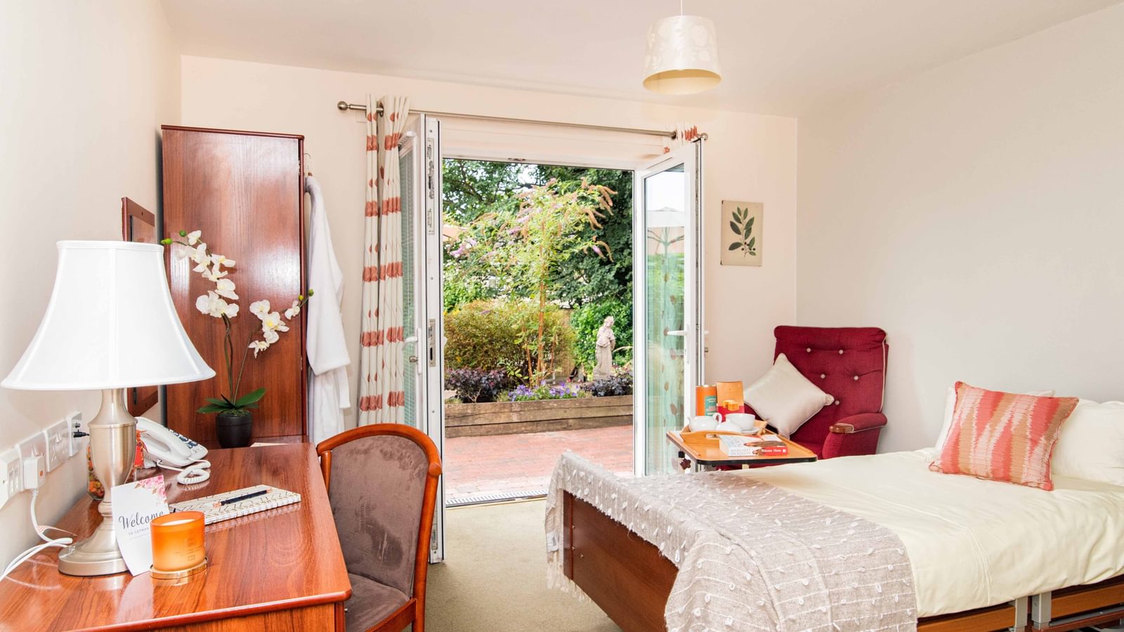 Typical resident bedroom at Cotman House Care Home