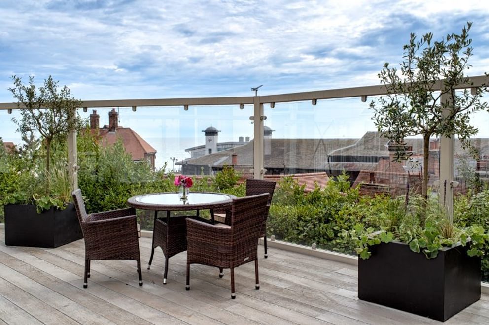 View across Felixstowe Bay from Cotman House Care Home balcony