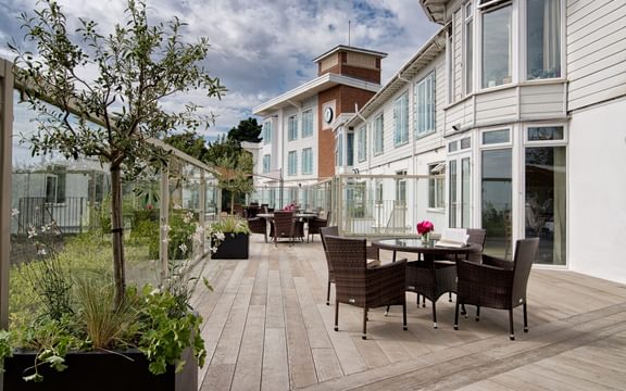 Patio and outside area of Cotman House Care Home