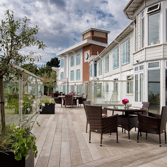 Patio and outside area of Cotman House Care Home