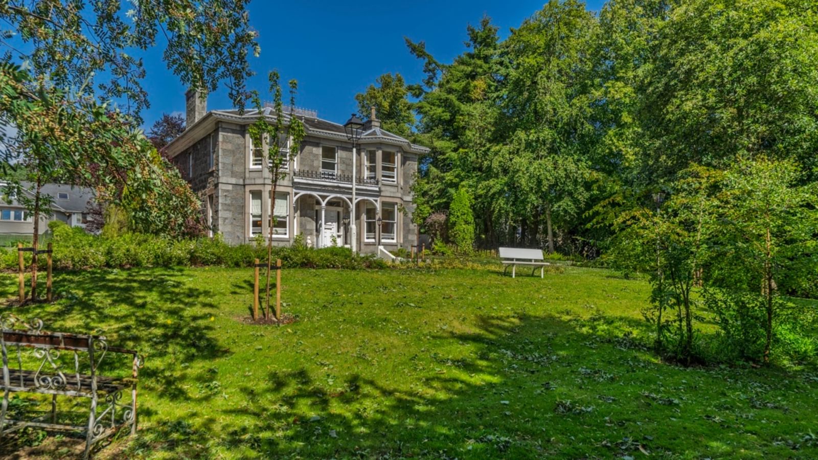 Hawkhill House Care Home garden view of the home