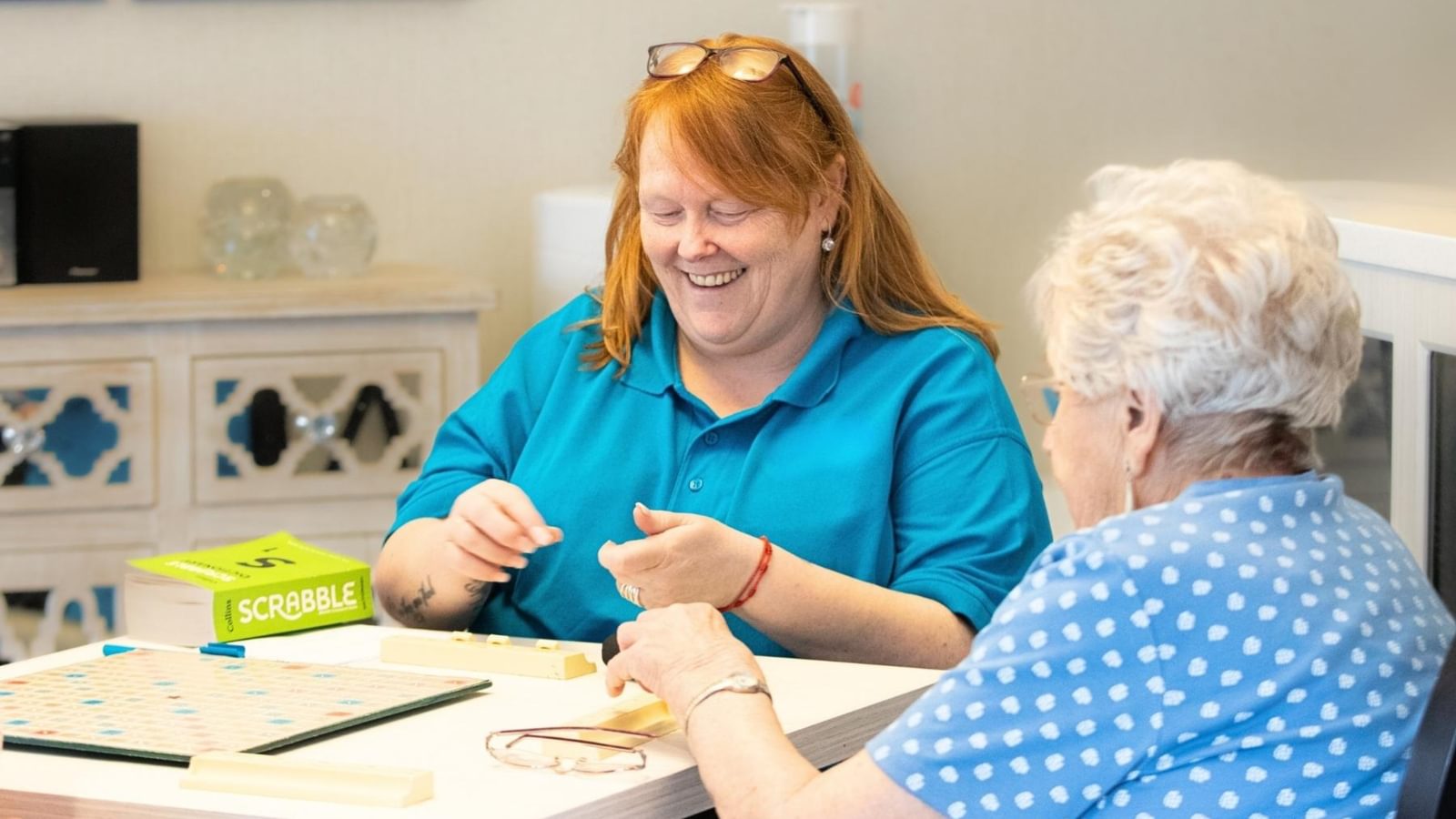 Hawkhill House Care Home resident doing activities in the home