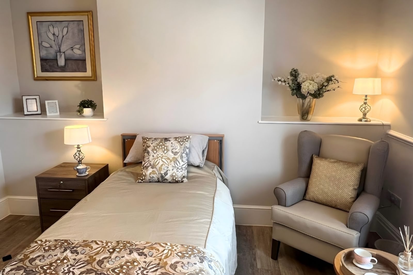 Renovated bedroom at Latham Lodge Care Home near Portsmouth