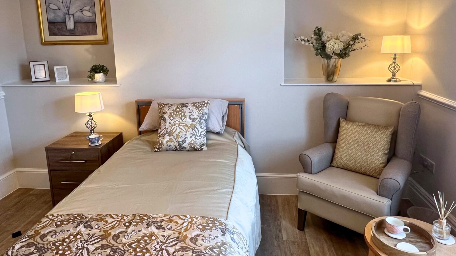 Latham Lodge Care Home new refurbished bedroom