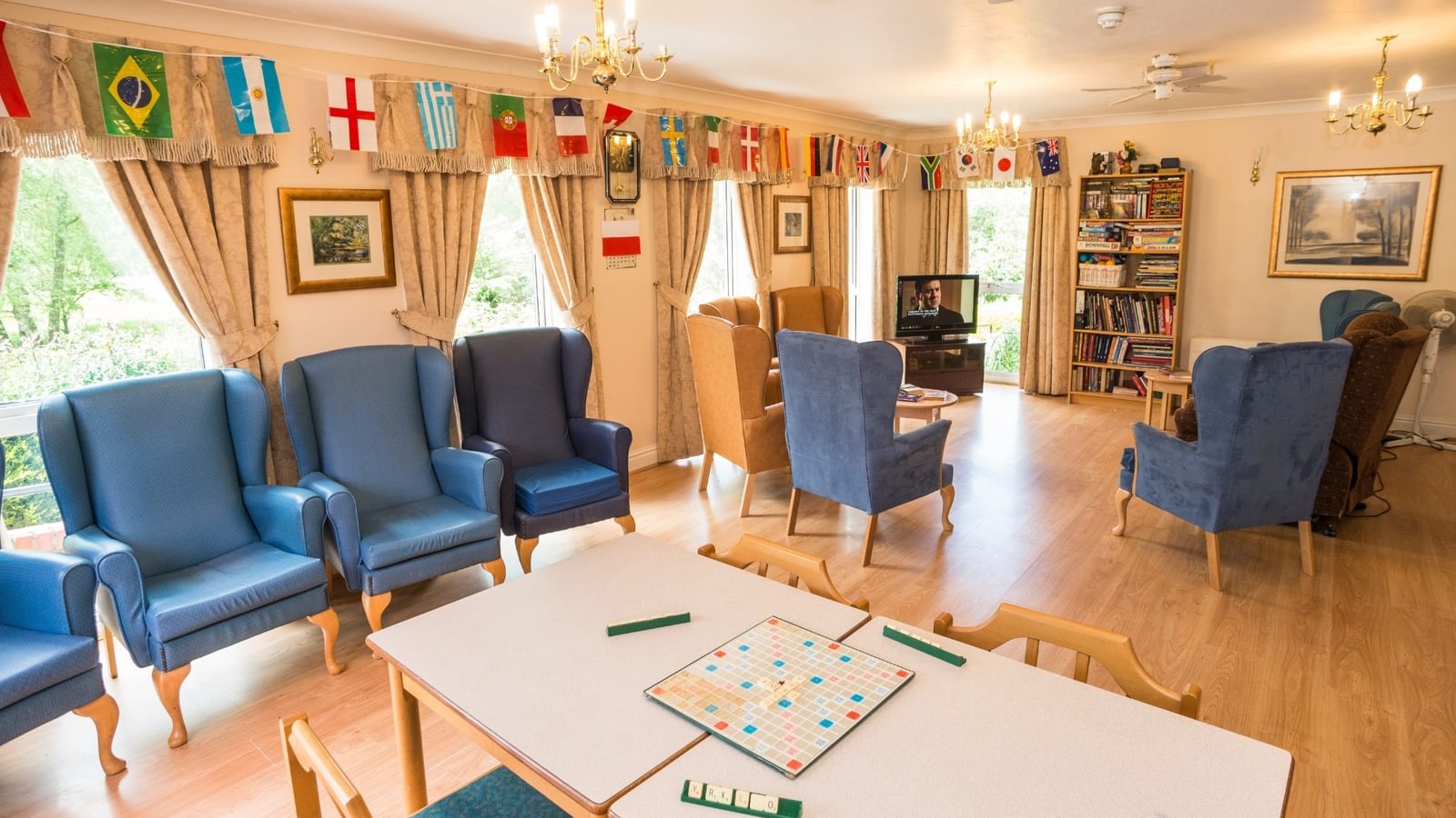 Lounge at Mellish Care Home specialising in dementia and palliative care in Suffolk