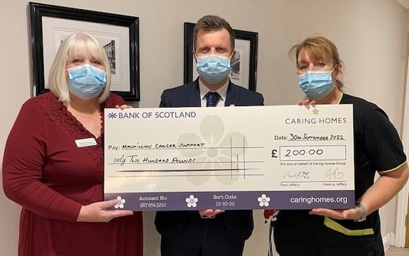 Parris Lawn Macmillan Coffee Morning Cheque