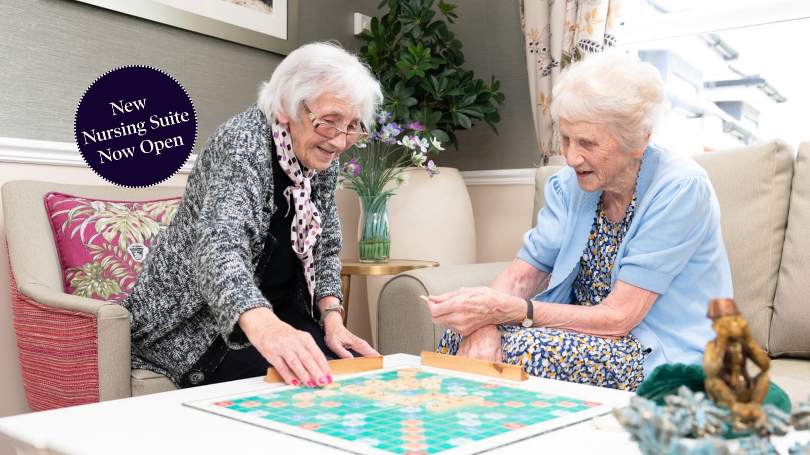Tarring Manor Care Home Residents playing scrabble