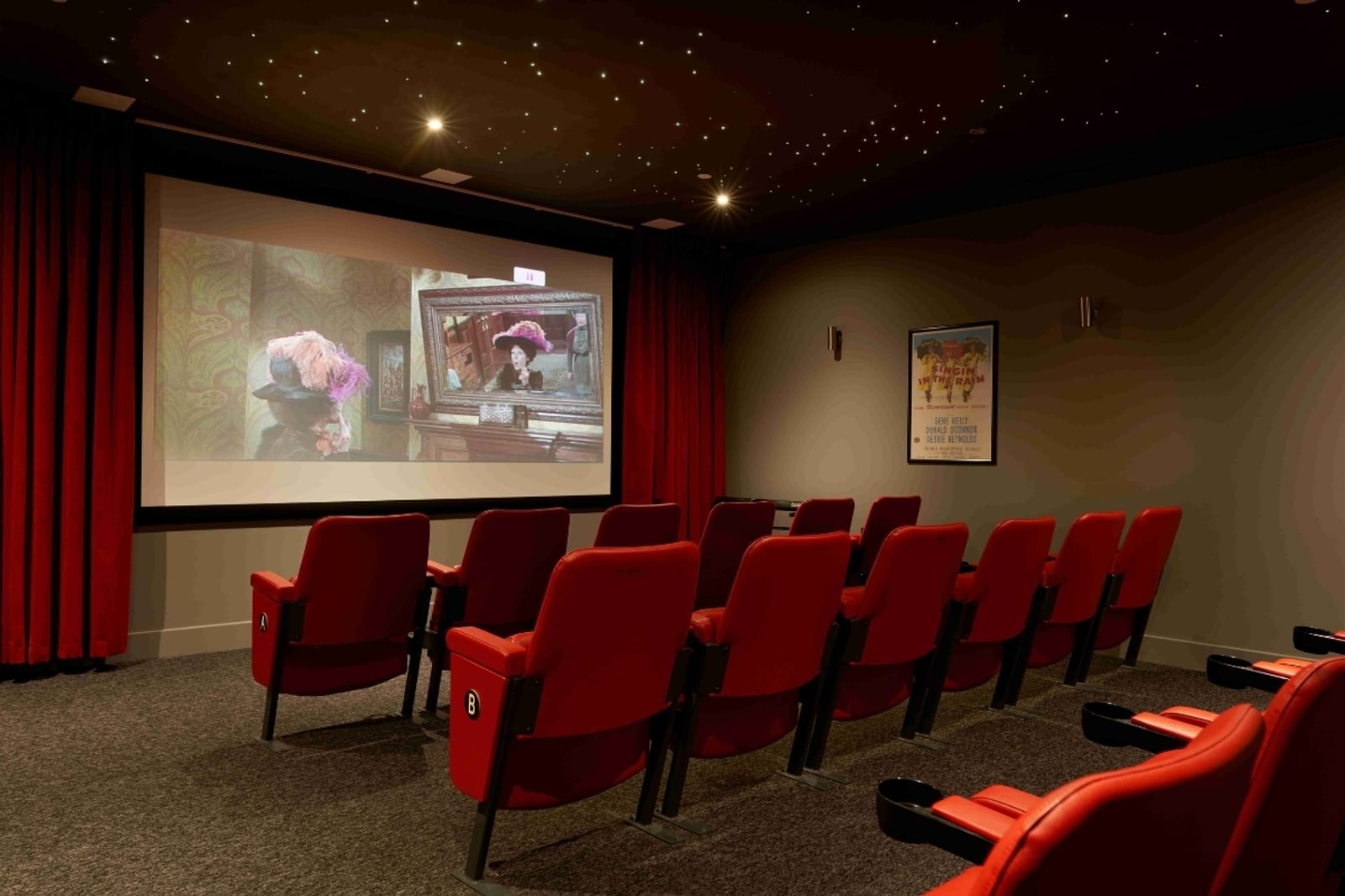 The Manor Care Home resident cinema room