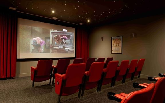 The Manor Care Home resident cinema room