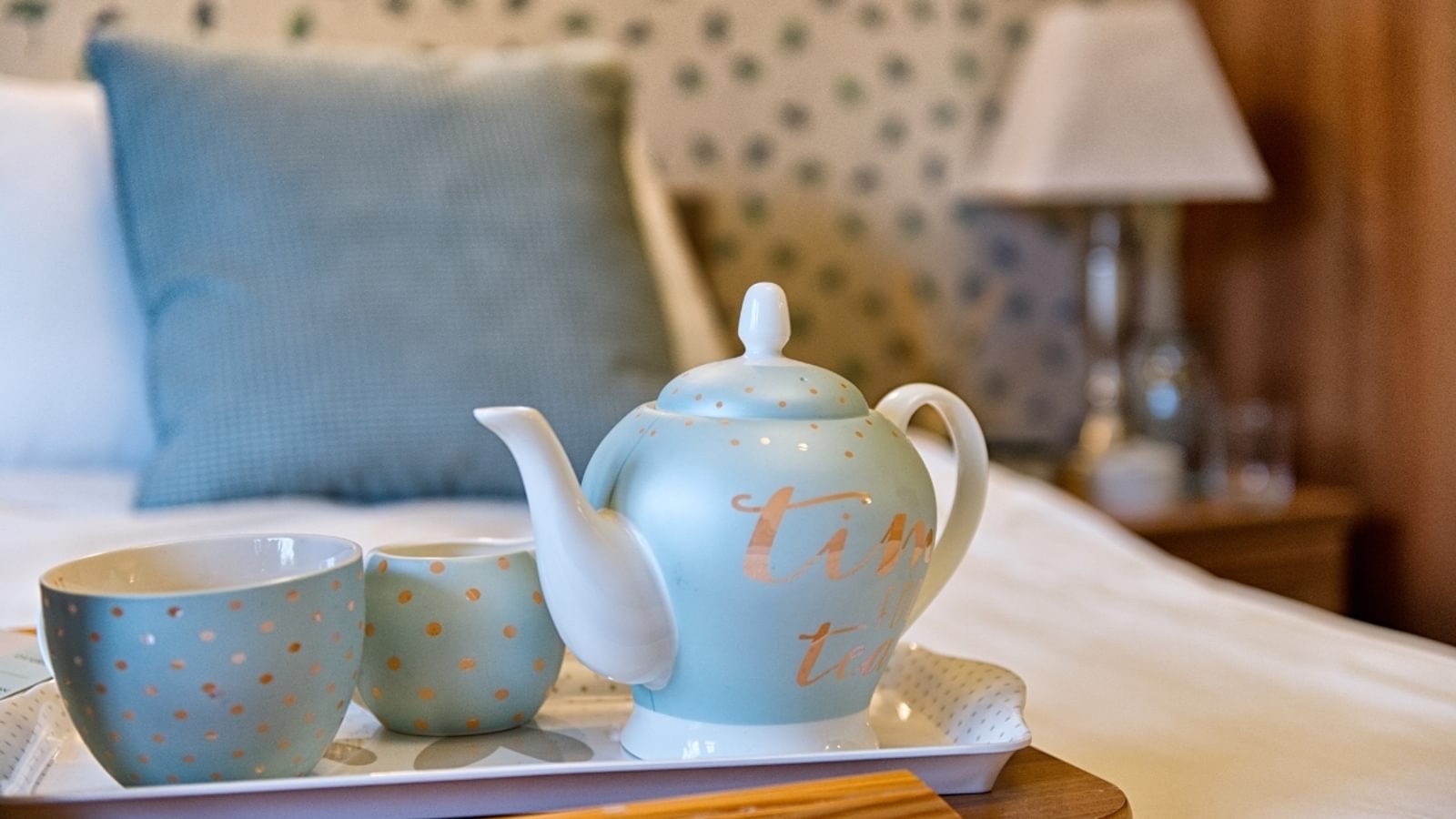 The Orchard Care home resident bedroom tea tray