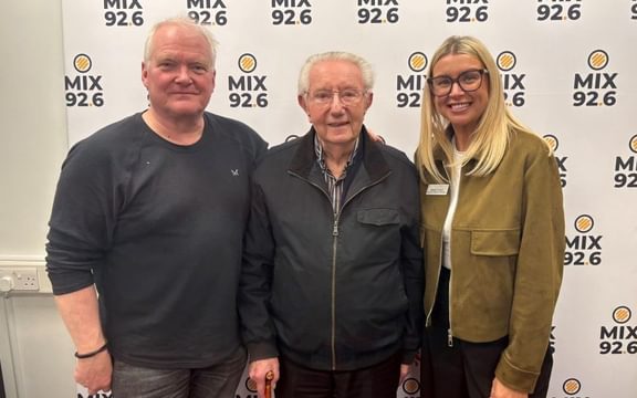 Resident Dennis with Natalie and Radio Presenter, Steve