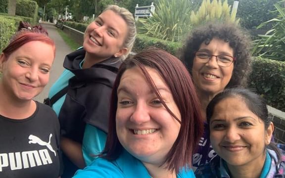 The Orchard team members taking part in a Memory Walk for Alzheimer's Week 2022