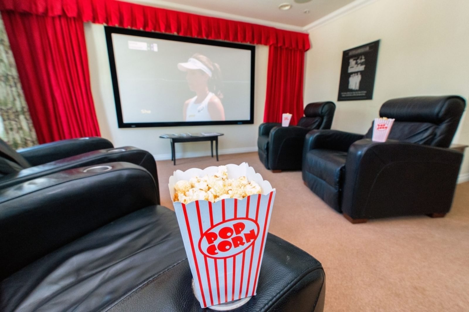 Whittington House Care Home in Cheltenham, Gloucestershire resident cinema room in a care home